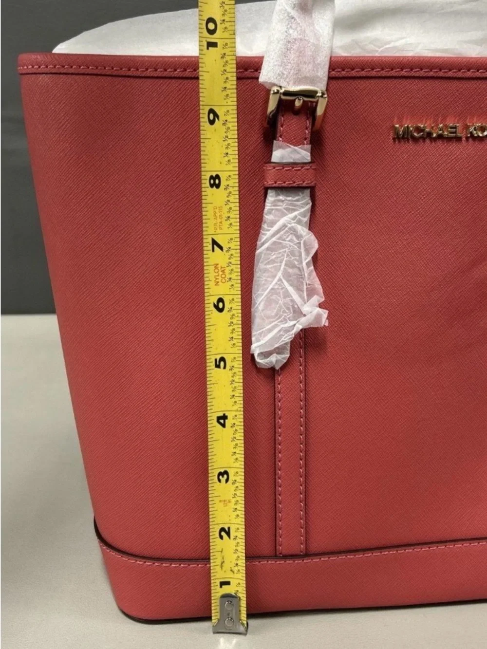 Michael Kors Light Berry Sorbet Saffiano Tote with Gold MK Charm